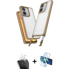 Cepte Toptan Redmi 13C Ufuk Klasik - Siyah 3D Antistatik Seramik Nano Ekran Koruyucu + Şeffaf Kamera Lens Koruma Cam