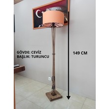 Balsa Dekor Ahşap Lambader Ceviz Turuncu