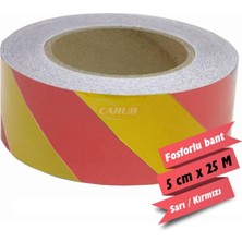 PINUKS Fosfor Bant Çapraz 5CMX25M Sarı Kırmızı Adet