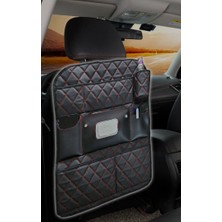 PINUKS Koltuk Arkası Organizer Kapitone Deri Siyah Kırmızı Ip Adet  PİNUKS-TC30-330007