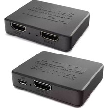 Keepro 2 Port HDMI Splitter 4K 1 Giriş 2 Çıkış + USB Güç Kablosu