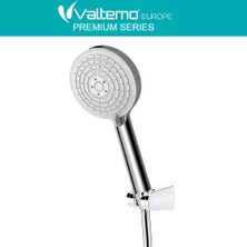 Türkiye Nalbur Valtemo Selfio Patentli Kireç Temizleyicili & Kırıcılı El Duşu Seti Krom-Beyaz Neoflex Pvc Hortumlu (7623)