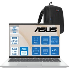 Asus Vivobook (X1607CA) Intel® Core™ Ultra 7 255H Aı 32GB Ddr5 1tb SSD Intel® Arc™ Graphics 16.0-Inch, Wuxga (1920 x 1200) IPS 300NITS Freedos Taşınabilir Bilgisayar WMB077F13+ZETTAÇANTA