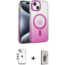 Cepte Toptan iPhone 14 Ahenk Doku Özel Seri - Siyah Bilvis 3D Cam Ekran Koruyucu + Gökkuşağı Shine Kamera Lens