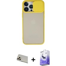 Cepte Toptan iPhone 13 Pro Max Vadi Çizgi - Siyah Bilvis 5in1 5d Magic Hayalet Cam Ekran Koruyucu + Rose Gold Rainbow Kamera Lens Koruma Cam