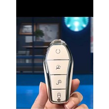 Gma Keys Byd Atto 3 ve Seal U Smart Nano Anahtar Koruma Kılıfı Beyaz Gümüş Silver Renk