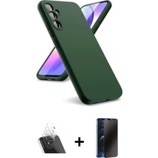 BUTİMAR'S Galaxy A24 4g Kozmos Yansıma Özel Seri - Siyah 3D Antistatik Hayalet Cam Ekran Koruyucu + Şeffaf Kamera Lens Koruma Cam