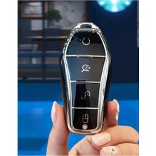 Gma Keys Byd Atto 3 ve Seal U Smart Nano Anahtar Koruma Kılıfı Siyah Gümüş Silver Renk