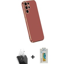 Cepte Toptan Galaxy S24 Ultra Yankı Serisi - Siyah Polymer Nano Ekran Koruyucu + Şeffaf Kamera Lens Koruma Cam