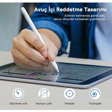 iPad Kalem – Pencil Alternatifi iPad Pencil | Usb-C Hızlı Şarj, Rejection, 8 Saat Pil | iPad 6-10, Air, Pro, Mini Uyumlu, 2 Yedek Uç