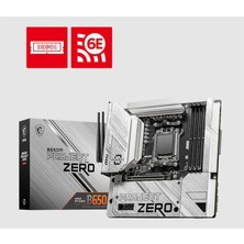 Erdo Ticaret Msı B650M Project Zero Ddr5 7600MT/S 1xhdmı 1xdp 2xm.2 USB Matx Am5 (Amd Am5 9000/8000/7000 Seri Ile