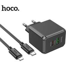 Maxdora Hoco CS14A Ocean PD20W+QC3.0  Girişli Hızlı Şarj Başlığı ve Type-C To iPhone - MX002U-7IYS3