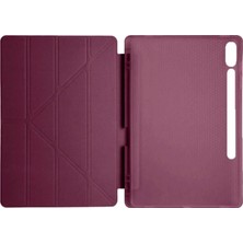 Aydogan's Samsung Galaxy X610 Tab S9 Fe Plus 12.4 Kılıf Kalemlikli Mars Tablet Kılıfı - Mürdüm