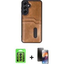 Cepte Toptan Galaxy A15 4g Yörünge Işık Serisi - Siyah 3D Antistatik Mat Seramik Nano Ekran Koruyucu + Siyah Raze Metal Kamera Lens