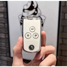 Gma Keys Honda Civic Accord Jazz Crv Hrv Crz 3 Tuşlu Nano Anahtar Kılıfı Beyaz Gümüş Renk