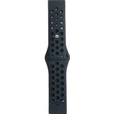 Twin Store Watch 22MM Spor Delikli Kordon - Siyah-Füme