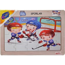 Ony-85-86-87-88 Ahşap Eğitici Puzzle Sporlar -Onyıl