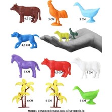 676 Toy Play 12 Parça Renkli Mini Çiftlik Hayvanları Figür Seti 4-6 cm