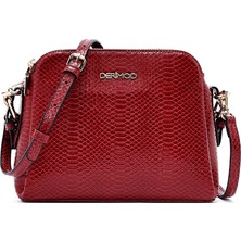 Derimod Kadın Bordo Baskılı Çapraz Çanta 26PBD2804KR