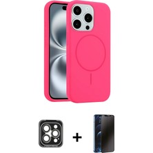 Cepte Toptan iPhone 15 Pro Max Yankı Form Serisi - Siyah 3D Antistatik Hayalet Cam Ekran Koruyucu + Gri Pvd Metal Kamera Lens