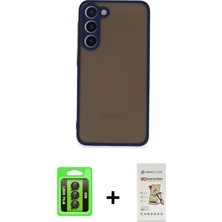Cepte Toptan Galaxy S23 Ahenk Çizgi Serisi - Siyah Mat Seramik Nano Ekran Koruyucu + Siyah Raze Metal Kamera Lens