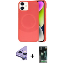 Cepte Toptan iPhone 11 Ufuk Serisi - Siyah 360 Mat Full Body Arka Koruyucu + Mor Raze Metal Kamera Lens