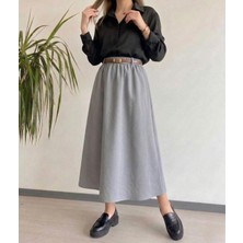 Foremia Kemer Detay Terikoton Etek-Gri -