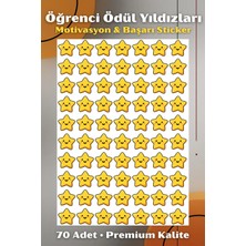 Hanelia Art Öğrenci Ödül Yıldızları | 70 Adet Motivasyon & Başarı Sticker – A4 Premium