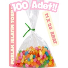 Yorulmaz Ambalaj 👉 11X28 Şeffaf Jelatin Torba – Kurabiye & Şeker Için Şık, Hijyenik Paketleme 100' Lü Paket