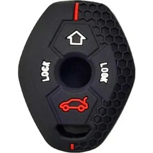 Gma Keys Bmw X5 X3 E90 E60 E53 E36 E38 3 Tuşlu Petek Desenli Anahtar Kılıfı Siyah Kırmızı Renk