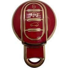 Gma Keys Mini Cooper Countryman Nano Anahtar Kılıfı Kırmızı Gold Altın Renk