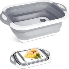 Katlanabilir Süzgeçli Kesme Tahtası ve Badya