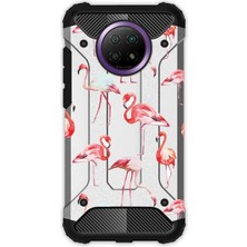 Egstech Xiaomi Redmi Note 9 Pro 5g Kılıf Desenli Antishock Crash Kapak - Flamingo