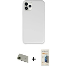 Cepte Toptan iPhone 11 Pro Max Zirve Modern Özel Seri - Siyah 6d Mat Seramik Hayalet Nano Ekran Koruyucu + Yeşil Rainbow Kamera Lens Koruma Cam