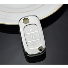 Gma Keys Renault Megane 3 Fluence 3 Buton Beyaz Gümüş Renk Nano Oto Anahtar Kumanda Kabı Kılıfı
