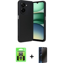 Cepte Toptan Galaxy A07 4g Eksen Form Prime - Siyah 3D Antistatik Hayalet Cam Ekran Koruyucu + Gümüş Raze Metal Kamera Lens