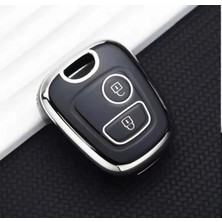 Gma Keys Peugeot 106 107 206 207 306 307 406 407 Citroen C1 C4 Nano Anahtar Kılıfı Siyah Gümüş Renk