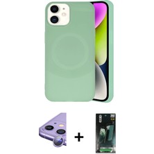 Cepte Toptan iPhone 11 Ufuk Serisi - Siyah 360 Mat Full Body Arka Koruyucu + Mor Raze Metal Kamera Lens
