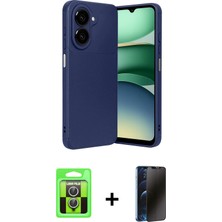 Galaxy A07 4g Eksen Form Prime - Siyah 3D Antistatik Hayalet Cam Ekran Koruyucu + Gümüş Raze Metal Kamera Lens