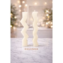 Equinox Equınox Dekoratif 2’li Burgu Şekilli El Yapımı Şamdan Mum Seti