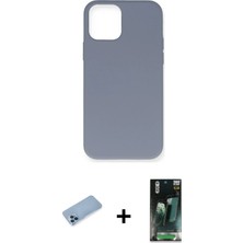 Cepte Toptan iPhone 12 Pro Max Ahenk Serisi - Siyah 360 Mat Full Body Arka Koruyucu + Mavi Shine Kamera Lens Koruma Cam
