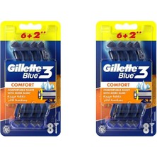 Gillette Blue 3 Tıraş Bıçağı 6 + 2 Li Blister Comfort - 2 Adet