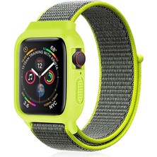 Twin Store Watch 38MM Hasırlı Cırtcırtlı Kasalı Kordon - Yeşil
