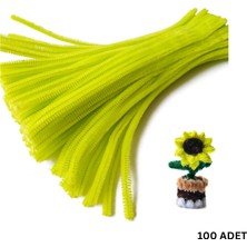 Roco Paper Co. Şönil Tel Seti, El Işi, Dıy, Hobi ve Çiçek Yapım Telleri, Neon Sarı, 100 Adet, 6 mm - 30 cm