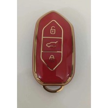 Gma Keys Togg T10X 3 Tuşlu Smart Nano Koruma Anahtar Kılıfı Kırmızı Gold Renk Yüksek Kalite