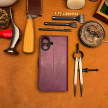 Bi Deri Bideri Patara IPHONE 17 Hakiki Deri Cüzdan Kılıf Mor