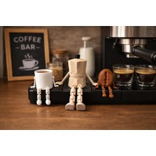 Dailyboo Creates Dekoratif 3lü Kahve Köşesi Figürleri-Minimal Biblo-Bardak-Kahve-Mokapot