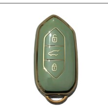 Gma Keys Togg T10X T10F 3 Tuşlu Smart Nano Koruma Anahtar Kılıfı Yeşil Gold Renk Yüksek Kalite