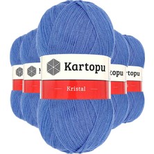 MiraLive 5 Adet Kristal Çift Katlı El Örgü Lif Ipi Koyu Mavi K535