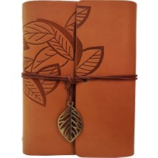 MiraLive Deri Yaprak Desenli Defter